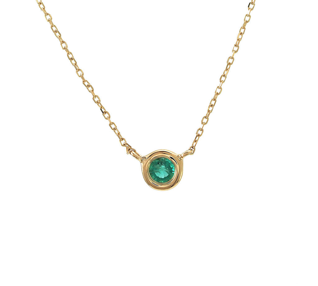 Gold Bezel Birthstone Necklace