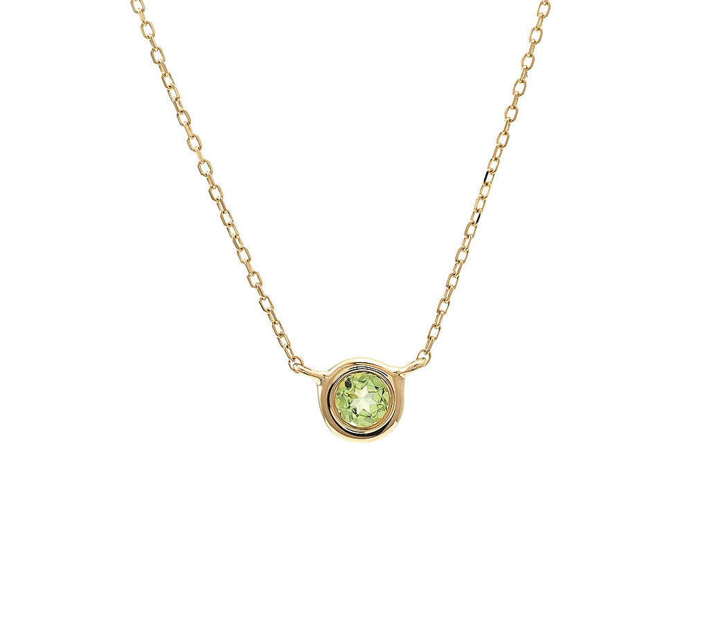 Gold Bezel Birthstone Necklace