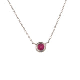 Gold Bezel Birthstone Necklace