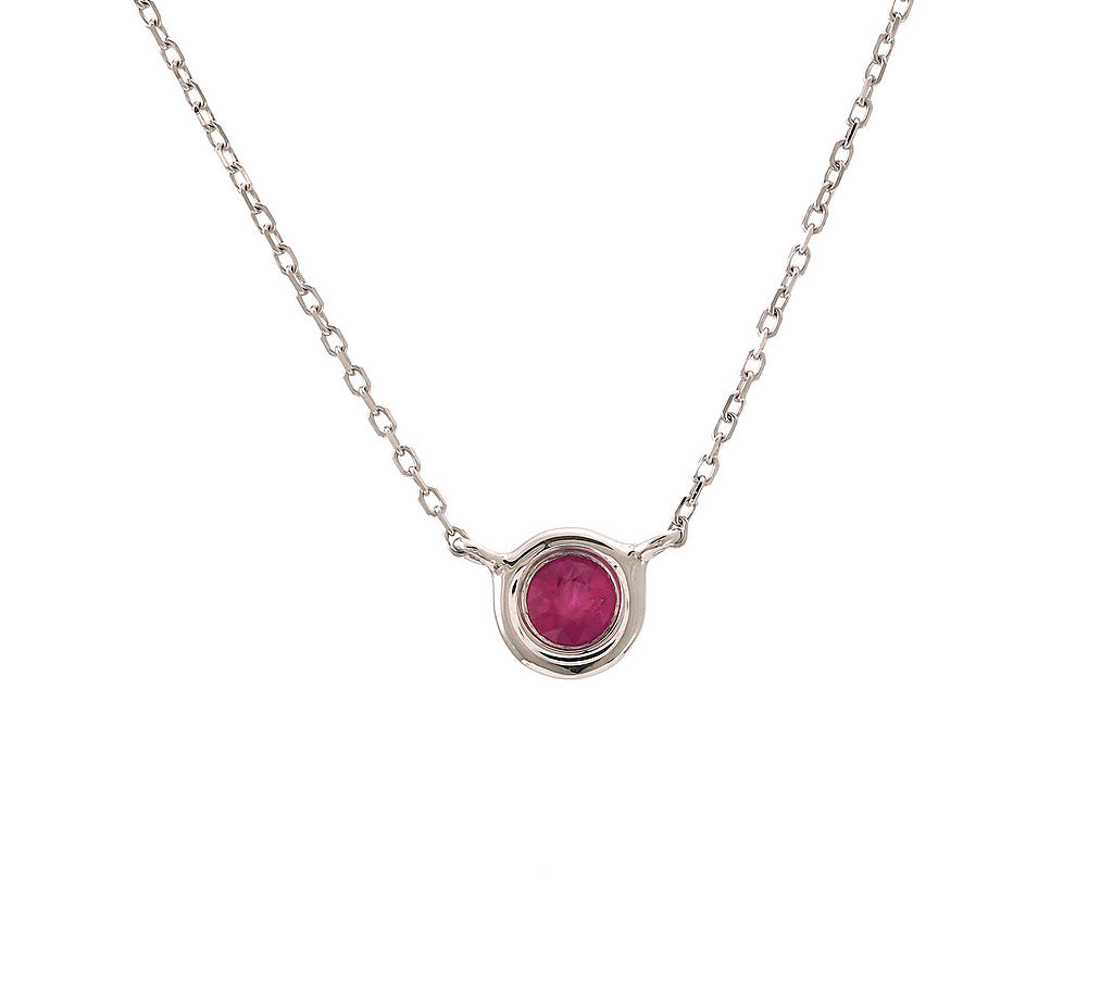 Gold Bezel Birthstone Necklace