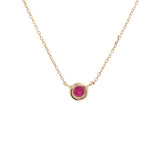 Gold Bezel Birthstone Necklace