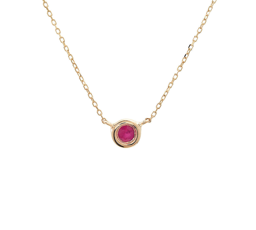 Gold Bezel Birthstone Necklace