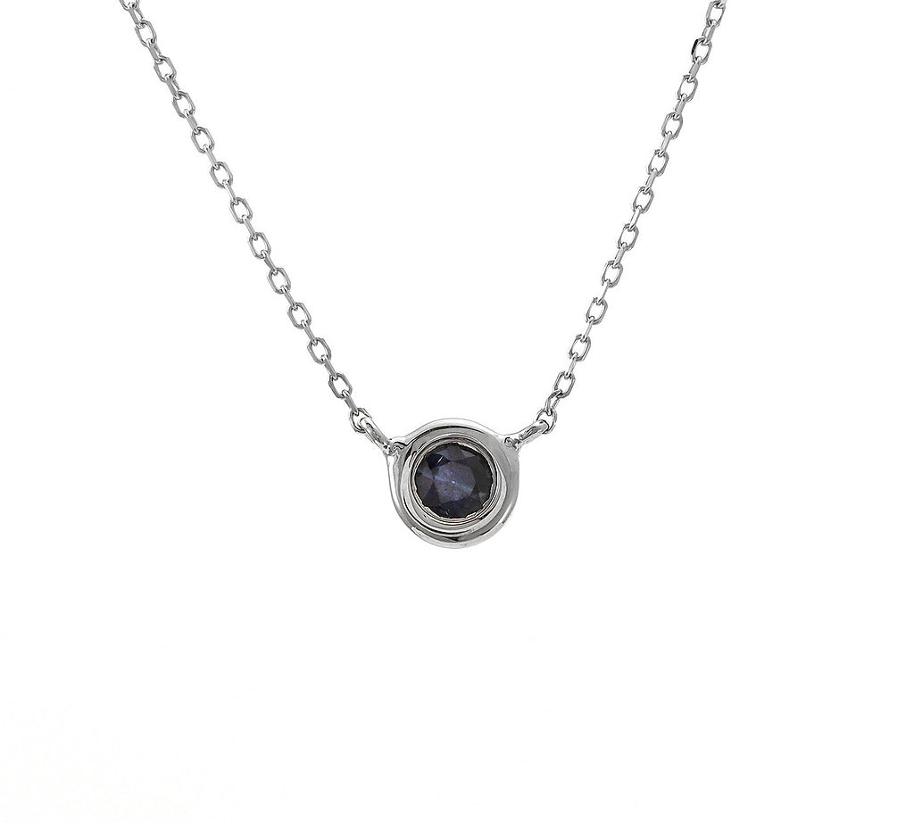 Gold Bezel Birthstone Necklace