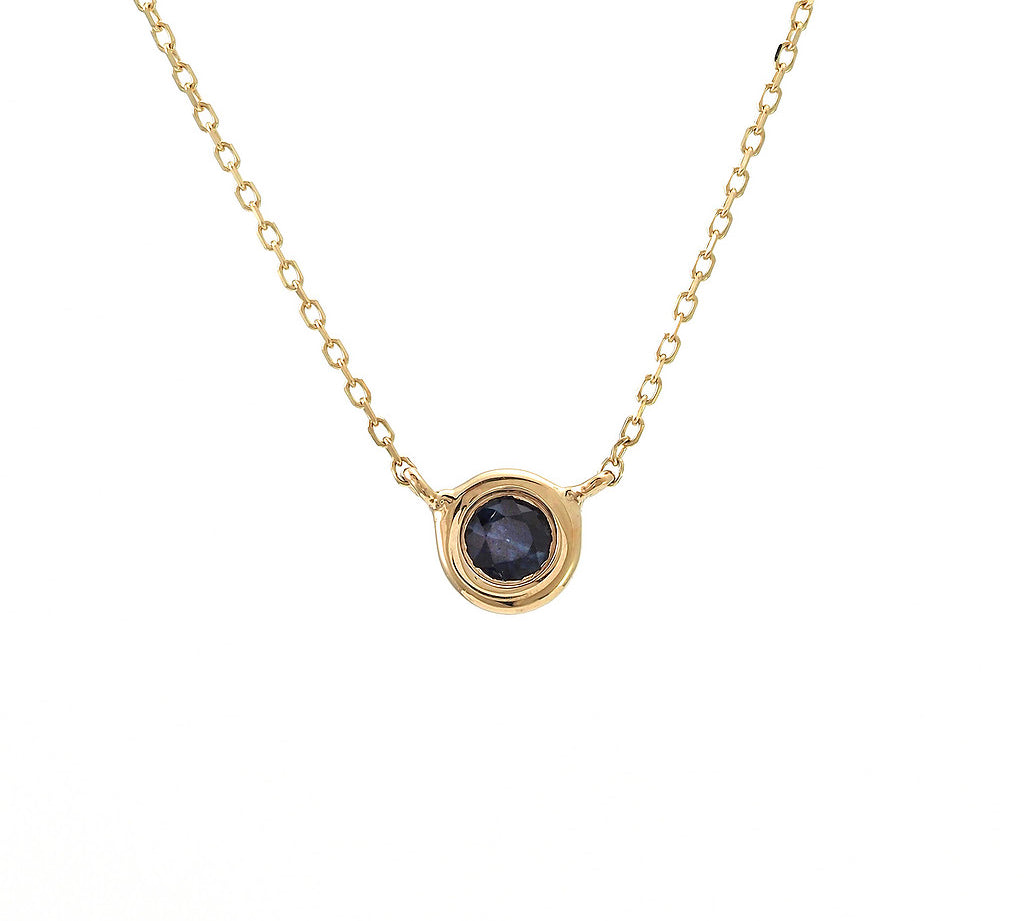 Gold Bezel Birthstone Necklace