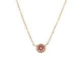 Gold Bezel Birthstone Necklace