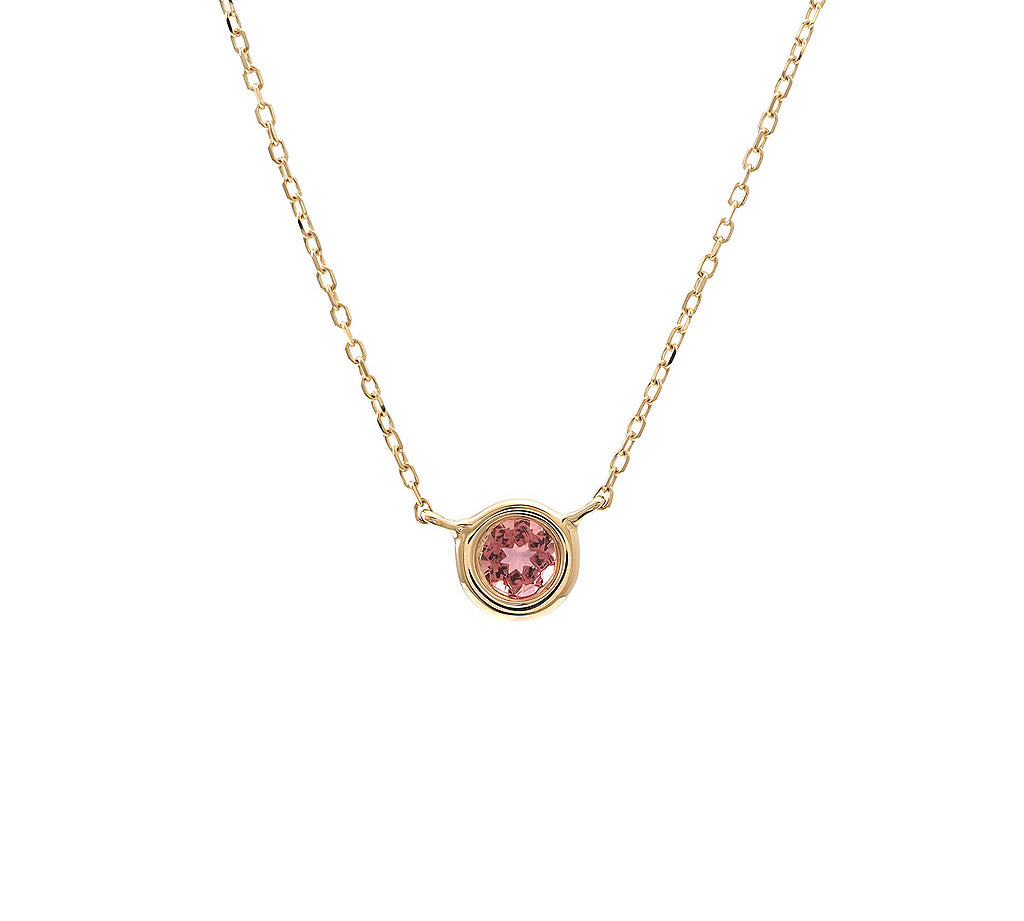 Gold Bezel Birthstone Necklace