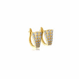 Gold Diamond Triple Bar Cage Earring
