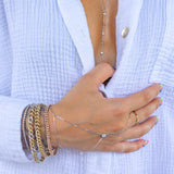 Gold Five Diamond Bezel Body Chain