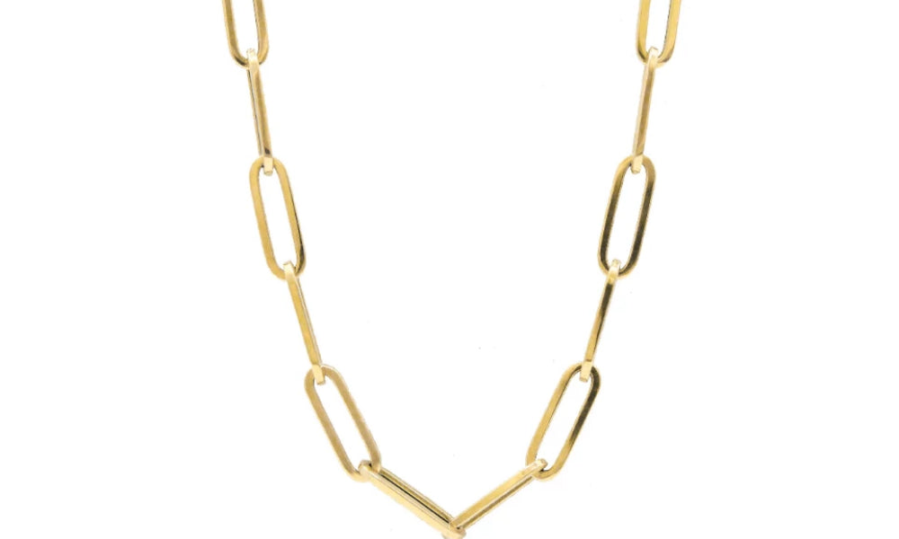 Gold Large Link Chain Necklace by Monisha Melwani Fine Jewelry