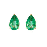 Gold Emerald Pear Stud Earrings - 14KT Gold - Monisha Melwani Jewelry