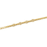 Gold Diamond Square Link Love Bracelet - 14kt Gold - Monisha Melwani Jewelry