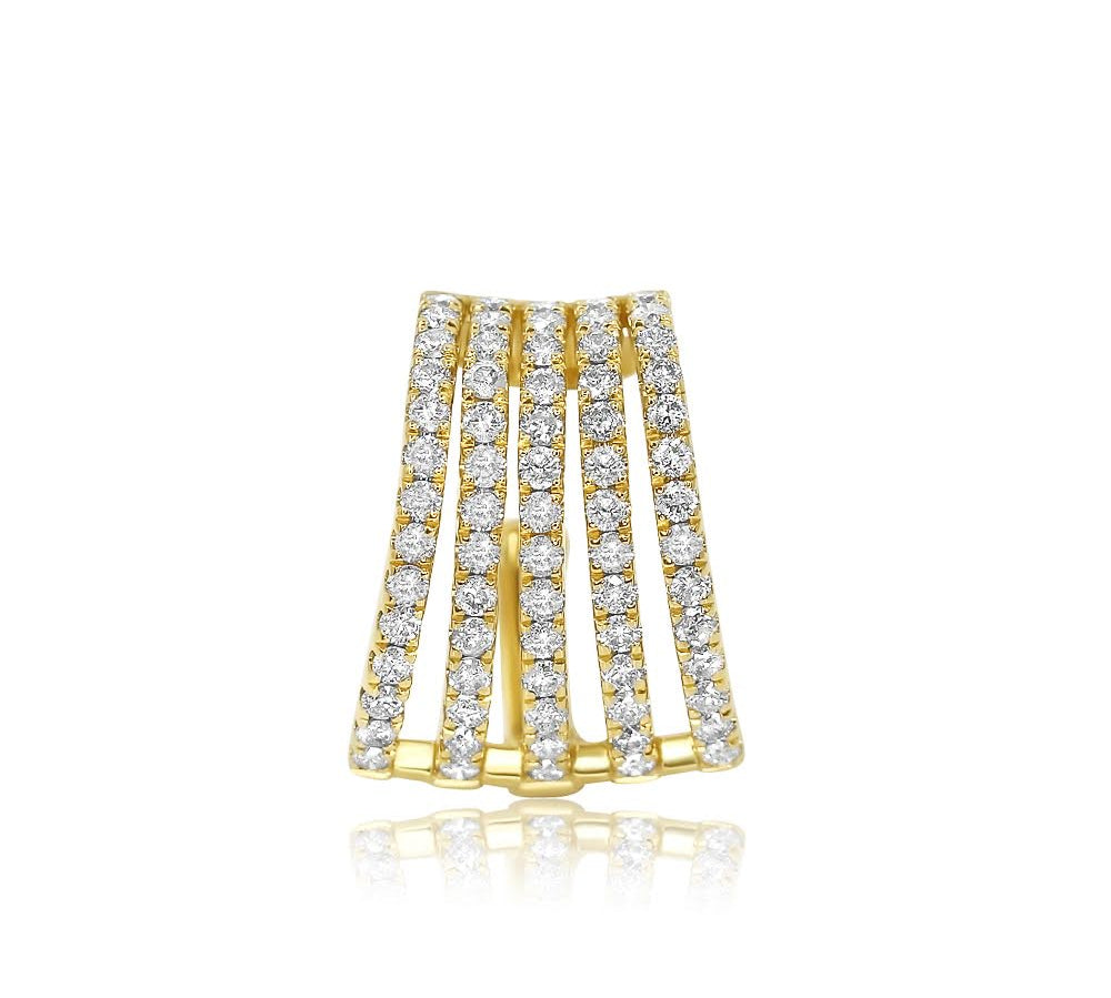 Gold Five Cage Diamond Cuff Earring - 18kt Gold - Monisha Melwani Jewelry