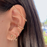 Gold Diamond Snake Tsavorite Earring