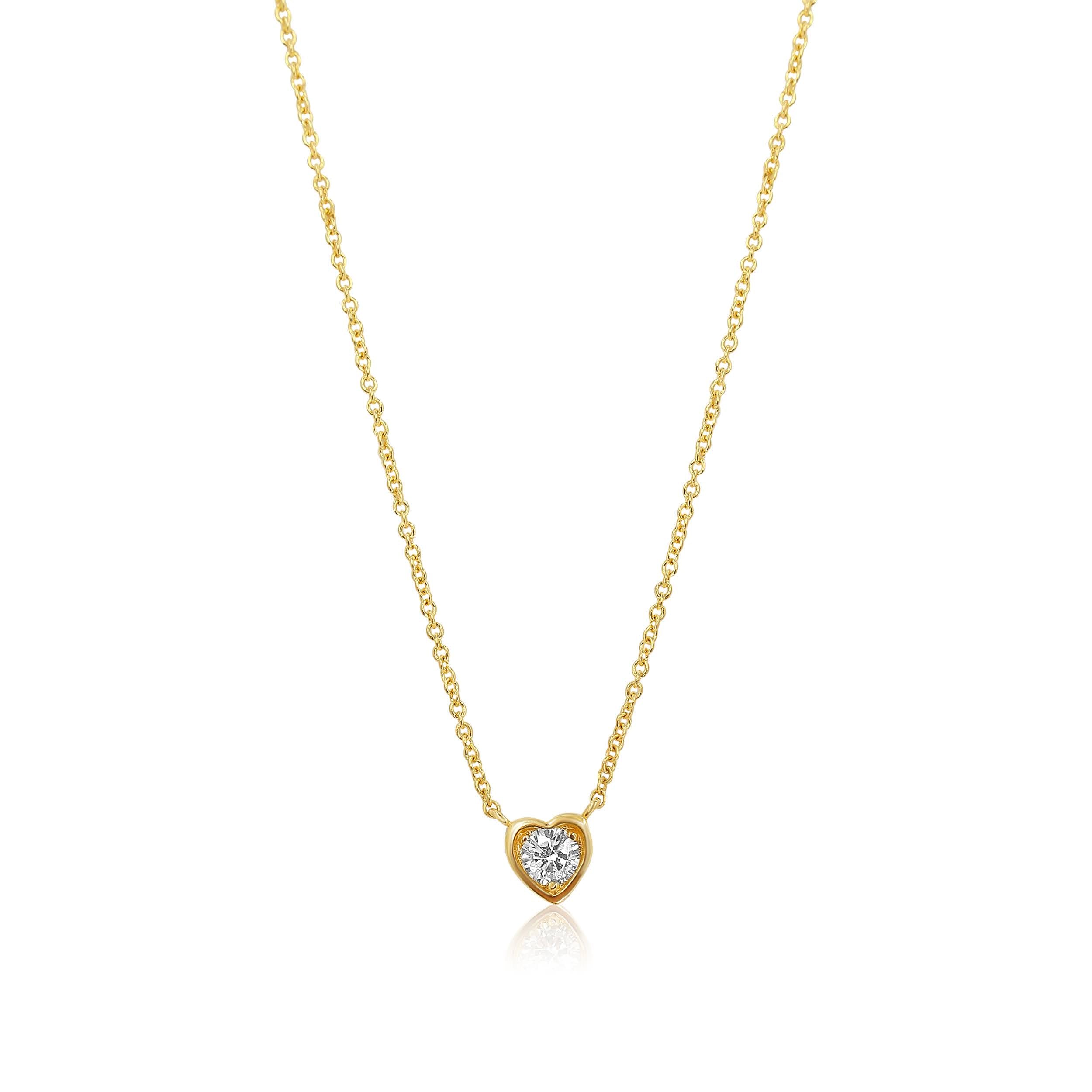 Gold Pave Diamond Heart Necklace - 14kt Gold - Monisha Melwani Jewelry