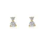 Gold Double Diamond Prong Stud Earring by Monisha Melwani - Fine Jewelry