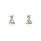 Gold Double Diamond Prong Stud Earring by Monisha Melwani - Fine Jewelry