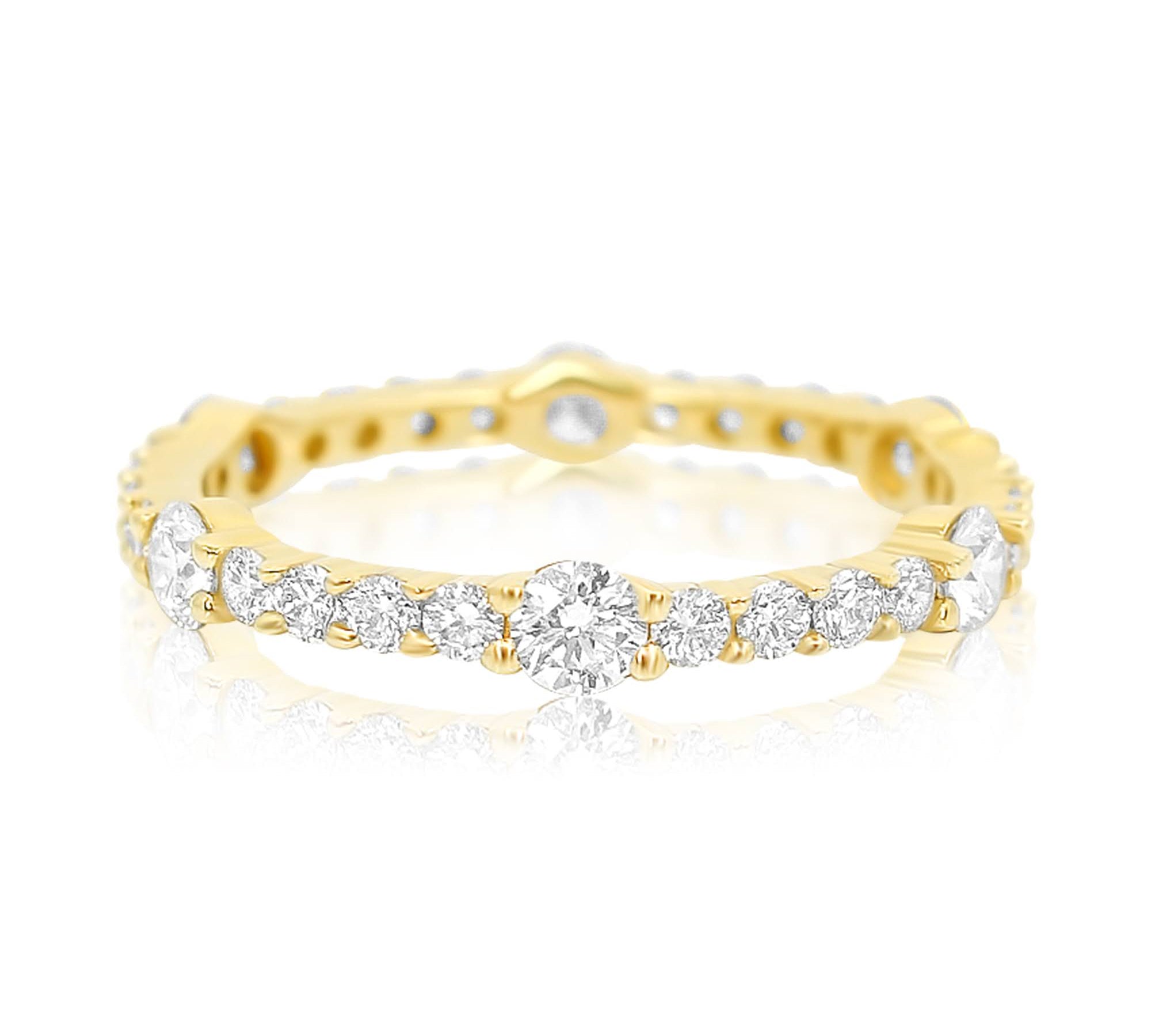 Gold Spaced Diamond Ring - 14kt Gold - Monisha Melwani Jewelry