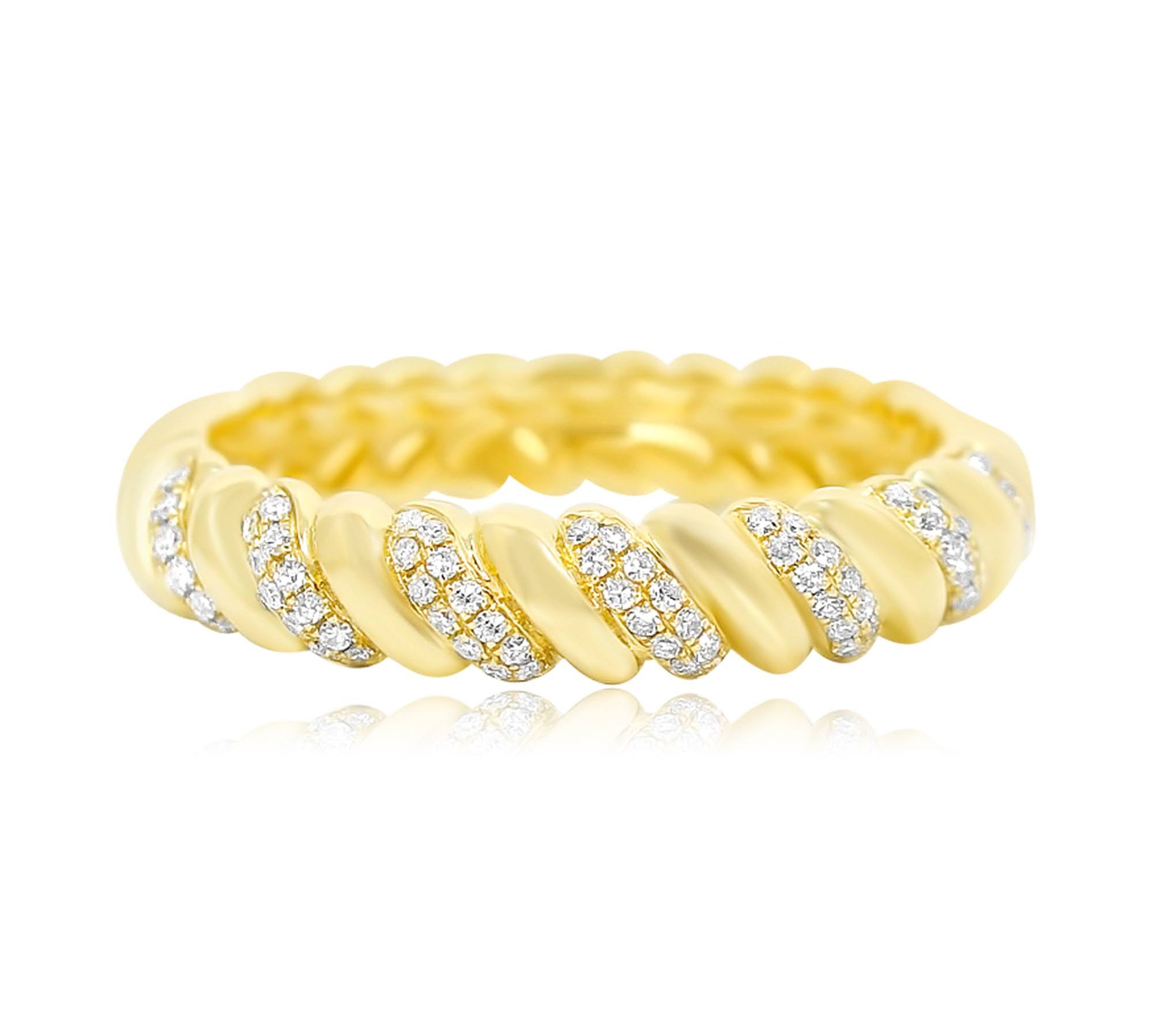 Gold Croissant Diamond Ring - 14kt Gold - Monisha Melwani Jewelry
