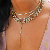 Gold Trio Diamond Lariat Necklace