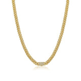 Gold Diamond Cuban Link Chain Necklace by Monisha Melwani Fine Jewelry