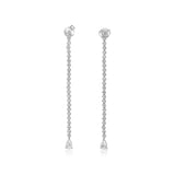 Gold Diamond Bezel with Pear Drop Shoulder Duster Earrings