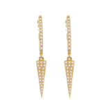 Gold Diamond Spike Hoop Earrings - 14KT Gold - Monisha Melwani Jewelry