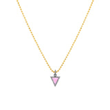 Sterling Silver Pink Enamel Triangle Charm Pendant