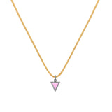 Sterling Silver Pink Enamel Triangle Charm Pendant