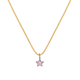 Sterling Silver Pink Enamel Star Charm - 14kt Silver - Monisha Melwani Jewelry