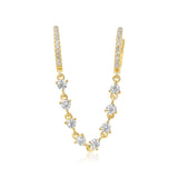 Gold Diamond Chain Connecting Hoop Earring