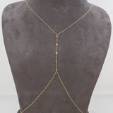 Gold Five Multi Sapphire Bezel Body Chain