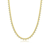 Gold Diamond Heart Tennis Necklace