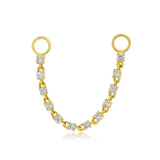 Gold Prong Diamond Chain Connecting Earring Charm