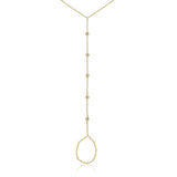 Gold Five Diamond Bezel Hand Bracelet