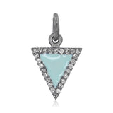 Sterling Silver Blue Enamel Triangle Charm Pendant