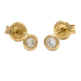 Gold Bezel Diamond Earrings - 14KT Gold - Monisha Melwani Jewelry