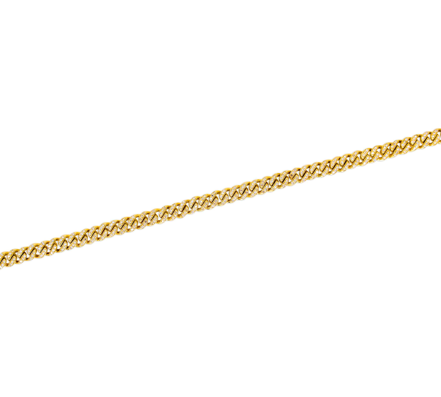 Small Gold Cuban Link Diamond Bracelet - 14kt Gold - Monisha Melwani Jewelry