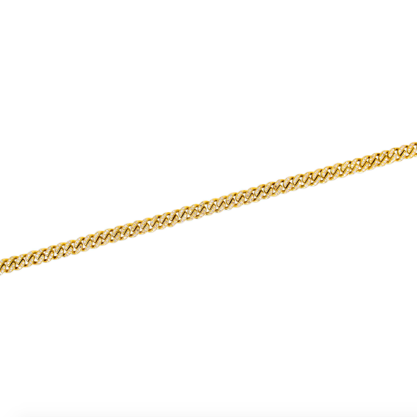 Small Gold Cuban Link Diamond Bracelet - 14kt Gold - Monisha Melwani Jewelry