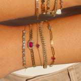 Gold Mini Cuban Link Diamond Bracelet