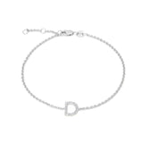 Silver Diamond Initial Bracelets