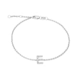 Silver Diamond Initial Bracelets