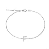 Silver Diamond Initial Bracelets