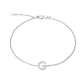 Silver Diamond Initial Bracelets