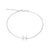 Silver Diamond Initial Bracelets