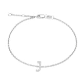 Silver Diamond Initial Bracelets