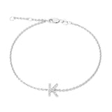 Silver Diamond Initial Bracelets