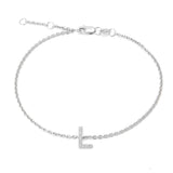 Silver Diamond Initial Bracelets