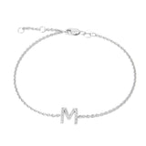 Silver Diamond Initial Bracelets