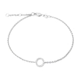 Silver Diamond Initial Bracelets