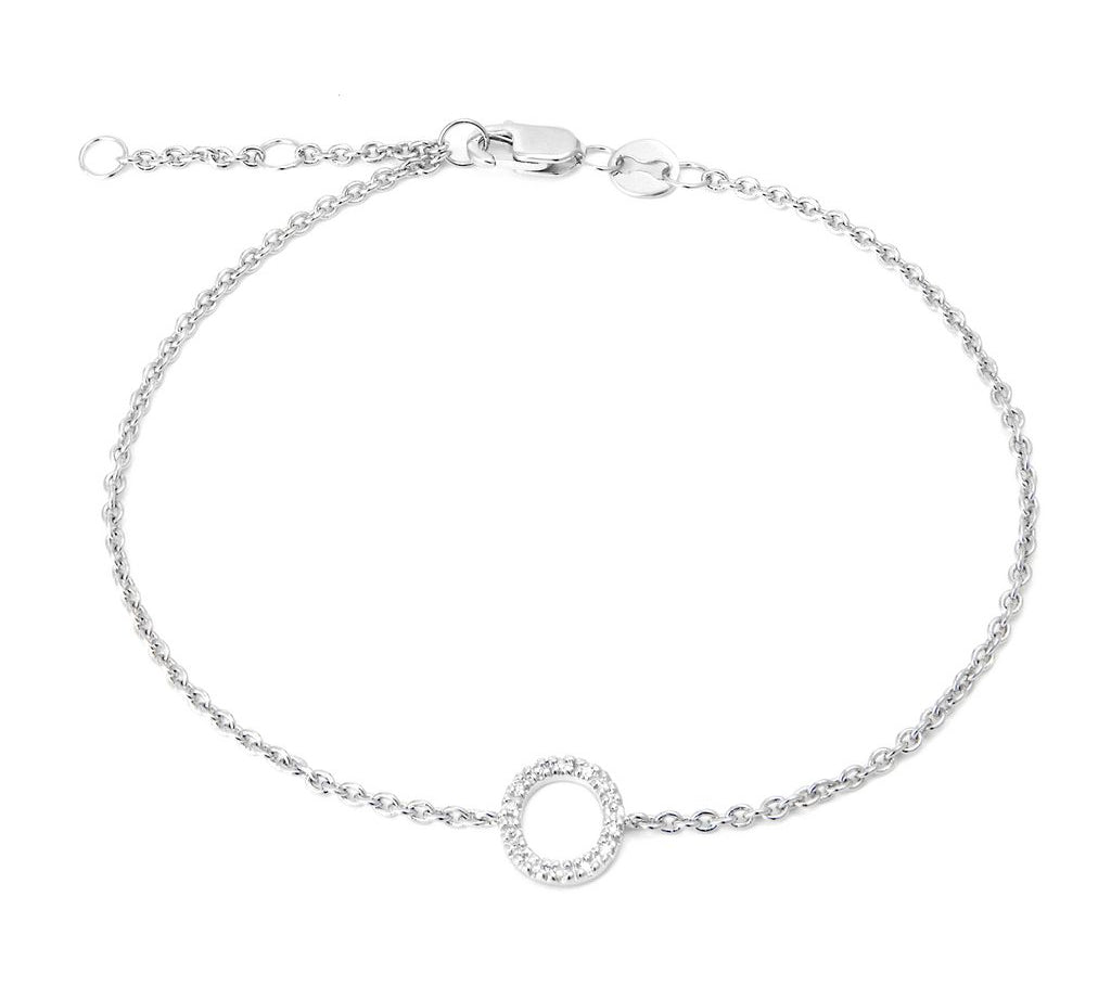 Silver Diamond Initial Bracelets